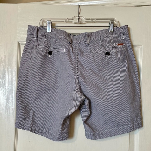 Ted Baker London Chino Shorts Men’s Size 40 Cotton Blue White Stripe Pocket  8” - Picture 4 of 10
